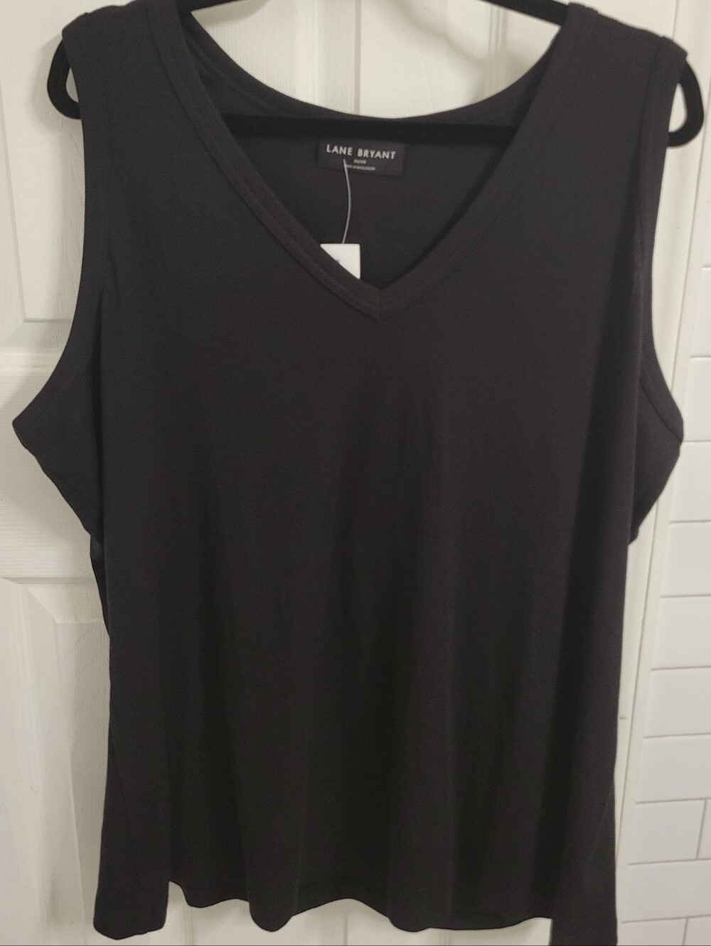 Black Lane Bryant Deep V-Neck Rib Layering Tank 26/28 NWT